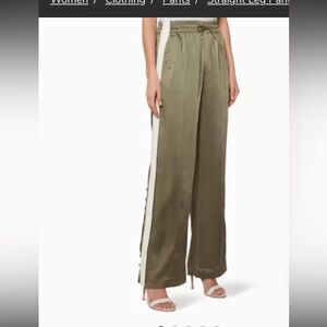 JONATHAN SIMKHAI Satin Crepe Green Track Pants
